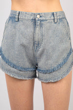 Load image into Gallery viewer, Frayed Cotton Twill Denim Shorts
