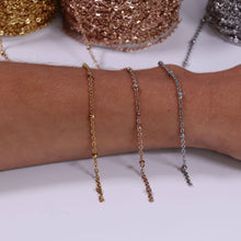 Load image into Gallery viewer, 2.5mm Stainless Steel Beaded Satellite Chain By The Foot: Stainless
