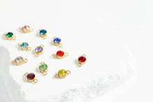 Load image into Gallery viewer, 18K Gold PVD Stainless Steel Birthstone Connector Charm: November / Topaz
