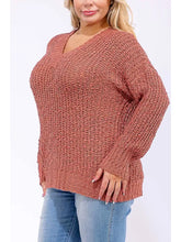 Load image into Gallery viewer, [PLUS] Knitted Rust Sweater
