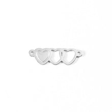 Load image into Gallery viewer, 18K Gold PVD Stainless Steel Triple Heart Charm / PDL0080: Gold
