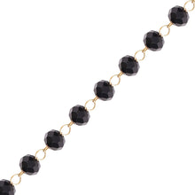 Load image into Gallery viewer, 18K Gold PVD Stainless Steel Black Beaded Chain By The Foot: Black/Gold
