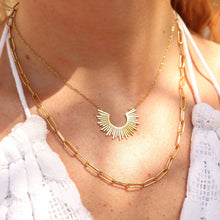 Load image into Gallery viewer, 18K Gold PVD Layered Paperclip and Loop Chain Charm Necklace: Gold
