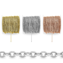 Load image into Gallery viewer, 2mm Stainless Steel Oval Loop Chain By The Foot: Rose
