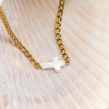 Load image into Gallery viewer, 18K Gold PVD Stainless Steel Shell Cross Connector Charm: Stainless

