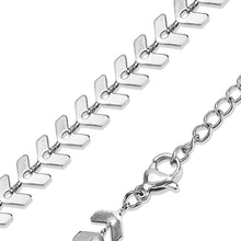 Load image into Gallery viewer, Stainless Steel Chevron Chain Necklace for Women: Stainless / 18"+2" Ext
