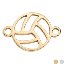Load image into Gallery viewer, 18K Gold PVD Stainless Steel Volley Ball Connector Charm: Gold
