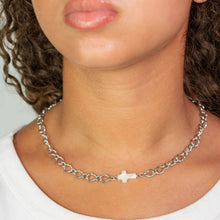 Load image into Gallery viewer, 18K Gold PVD Stainless Steel Shell Cross Connector Charm: Stainless
