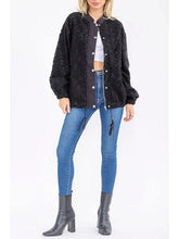 Load image into Gallery viewer, Carli Crochet Shacket- Black
