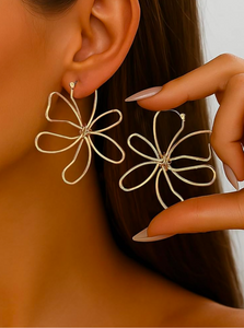 Wire Flower Earrings